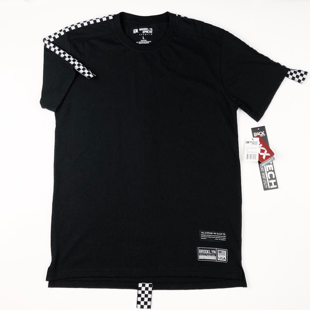 Brooklyn Xpress Checkered Stripes Short Sleeve Tee